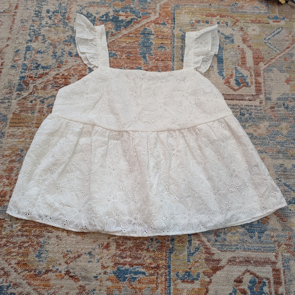 SHEIN White Eyelet Kids Blouse